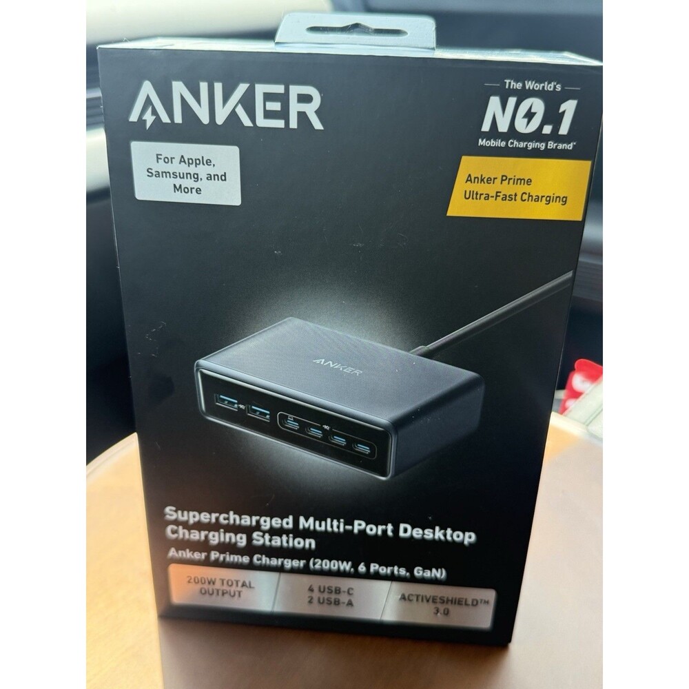 Anker Prime USB-C Desktop Charger 200W 6-Ports GaN Charging Station